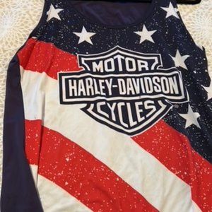 HARELY DAVIDSON FLAG TANK TOP